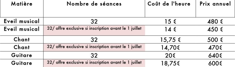 Microsoft Word - Tarifs l'envol.doc